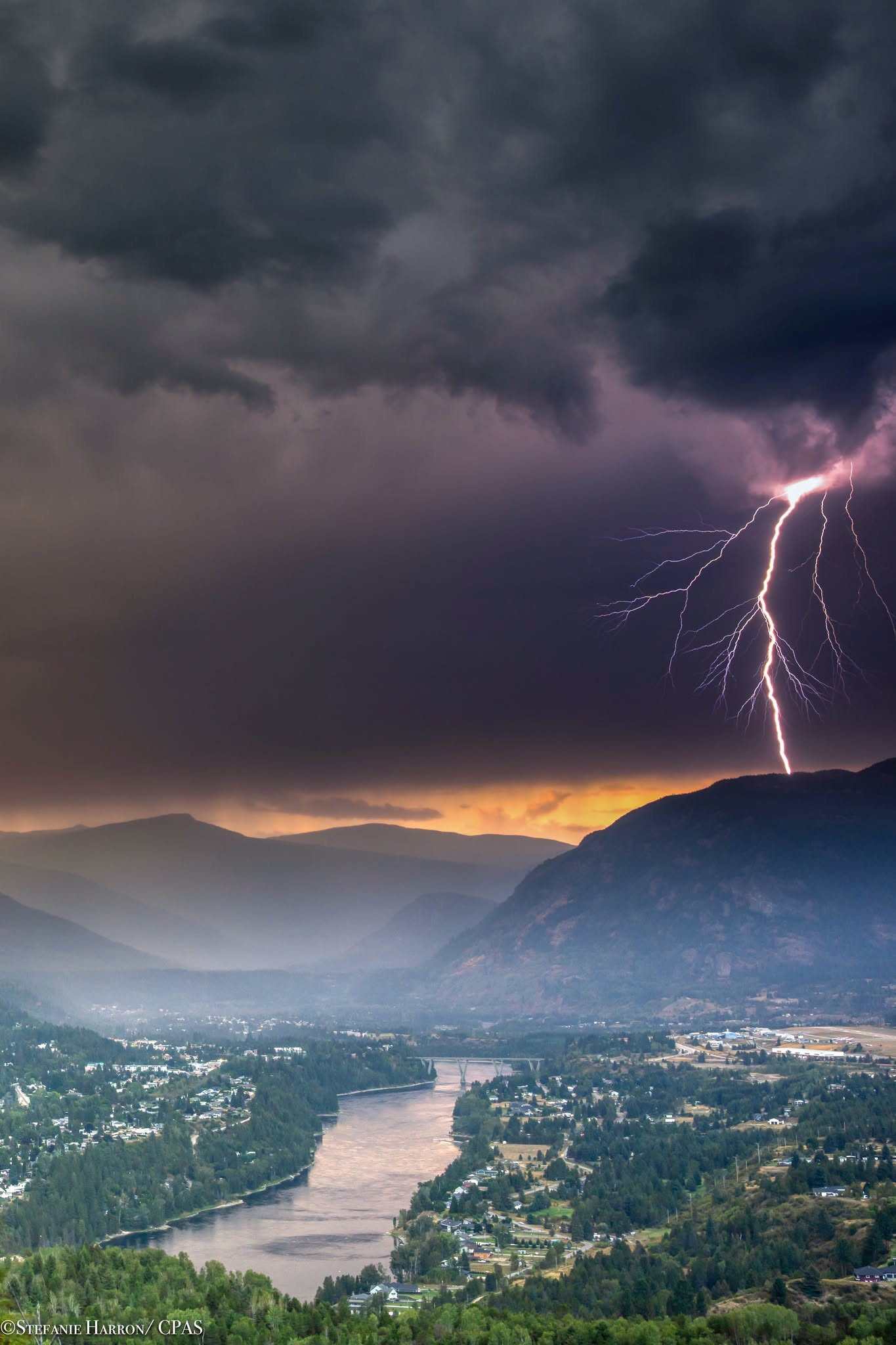 Lightning over The City of Castlegar