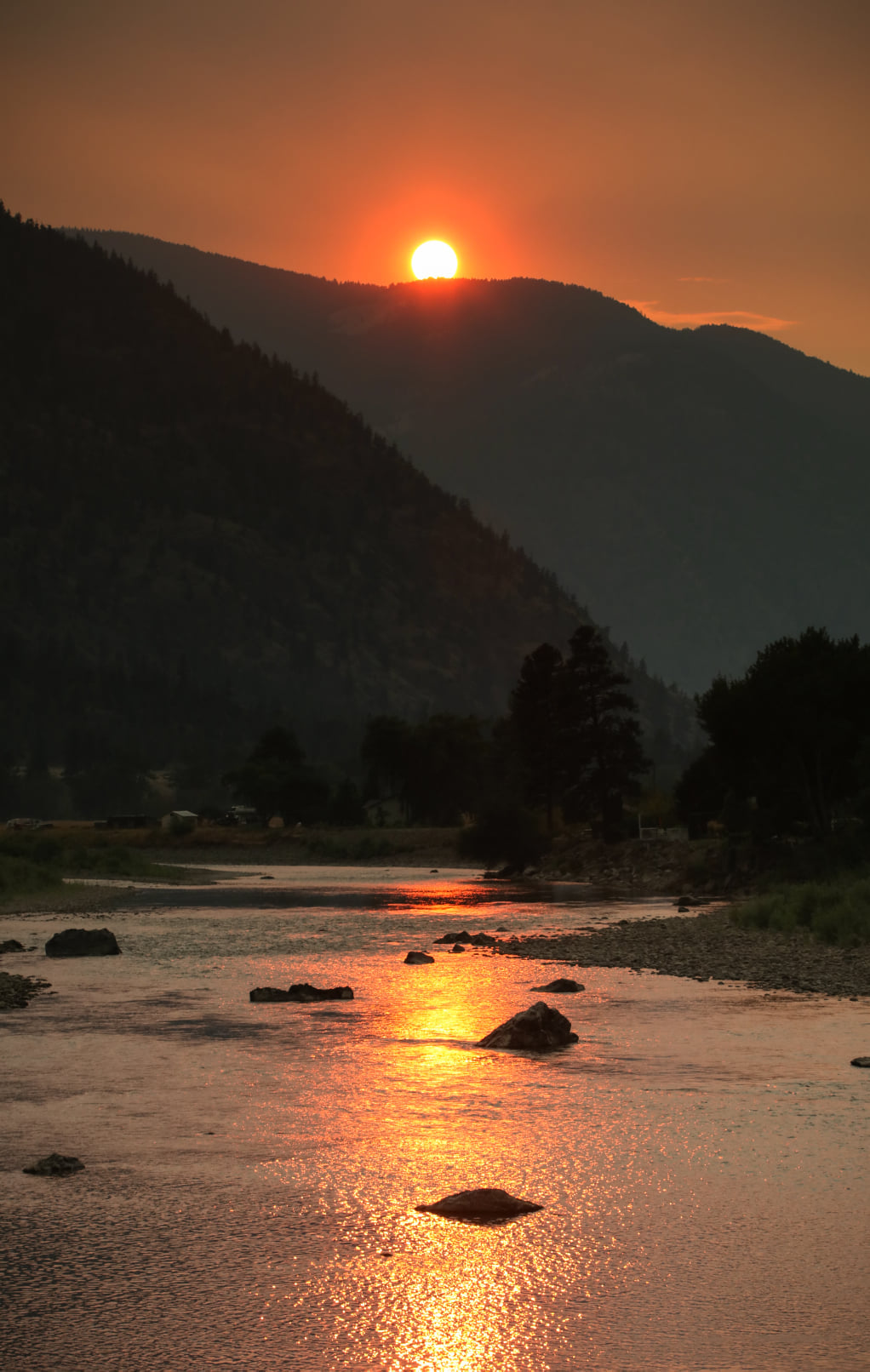 Sun Setting on The Similkameen River