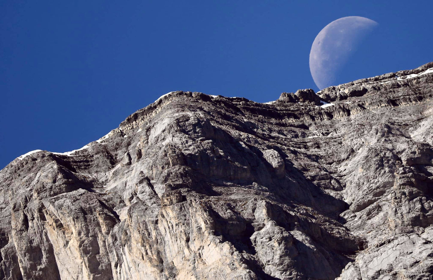 Moon setting in Peter Lougheed Provincial Park, Alberta