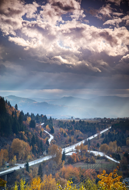 Crepuscular  rays over City of Castlegar