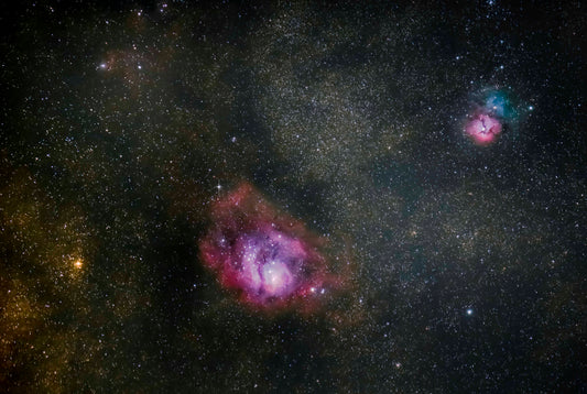 Deep Space, Lagoon and Triffid Nebula